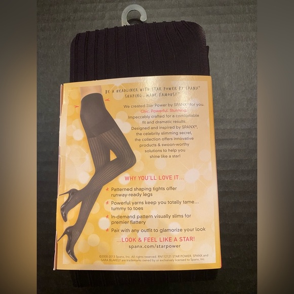 Star Power By Spanx 3 Pair Enter-Stage Patterned Ribbed Row Shaping Tights Sz C - Picture 4 of 6